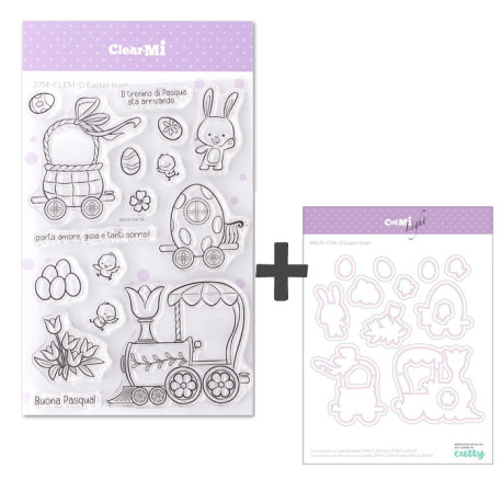 SET Fustelle Cut-Mi 88679-CML-D e Timbro 2714-CLEM-D Easter train