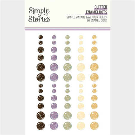 Simple Stories Simple Vintage Lavender Fields Glitter Enamel Dots