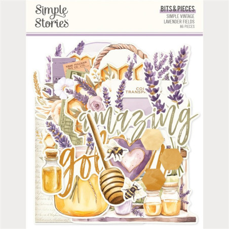 Simple Stories Simple Vintage Lavender Fields Bits & Pieces 86pz