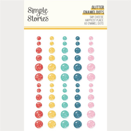 Simple Stories Say Cheese Happiest Place Glitter Enamel Dots