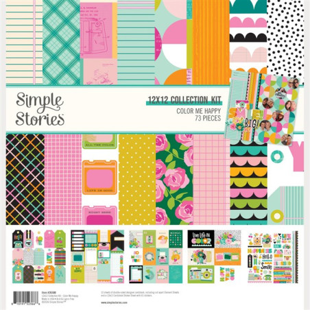 Simple Stories Color Me Happy Collection Kit 30x30cm