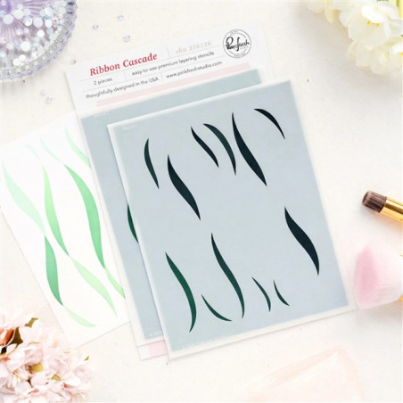 Pinkfresh The Couture Edit Stencil Ribbon Cascade