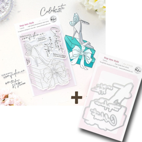 Pinkfresh Studio The Couture Edit SET Clear Stamps + Die Step into Style