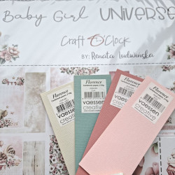 Craft o' Clock Baby Girl Universe Paper COLLECTION Set 20x20cm 24fg