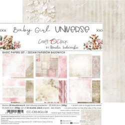 Craft o' Clock Baby Girl Universe BASIC PAPER Set 20x20cm 24fg