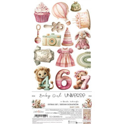 Craft o' Clock Baby Girl Universe Extras to Cut MIX 15,75x30,5cm