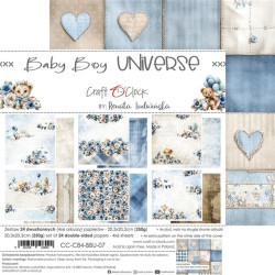 Craft o' Clock Baby Boy Universe Paper COLLECTION Set 20x20cm 24fg
