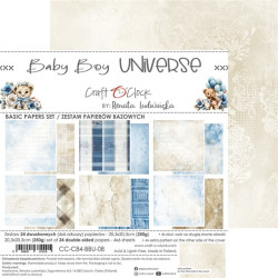 Craft o' Clock Baby Boy Universe BASIC PAPER Set 20x20cm 24fg