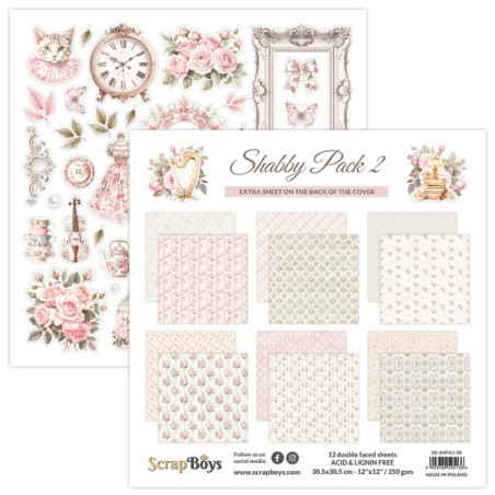ScrapBoys Shabby Pack 2 Paper Pad 30x30cm