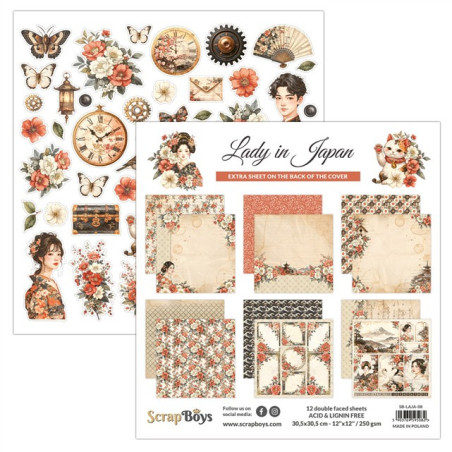 ScrapBoys Lady in Japan Paper Pad 30x30cm