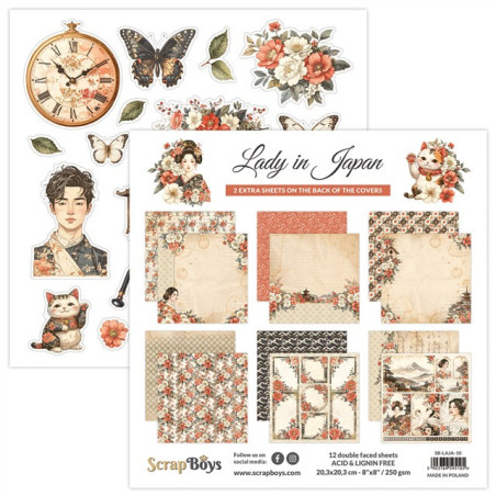 ScrapBoys Lady in Japan Paper Pad 20x20cm