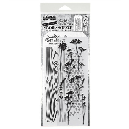 Stampers Anonymous Mixed Media 59 Tim Holtz Clear Stamp and Stencil