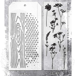 Stampers Anonymous Mixed Media 59 Tim Holtz Clear Stamp and Stencil