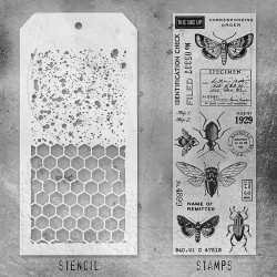 Stampers Anonymous Mixed Media 11 Tim Holtz Clear Stamp and Stencil