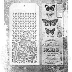 Stampers Anonymous Mixed Media 20 Tim Holtz Clear Stamp and Stencil