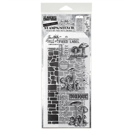 Stampers Anonymous Mixed Media 12 Tim Holtz Clear Stamp and Stencil