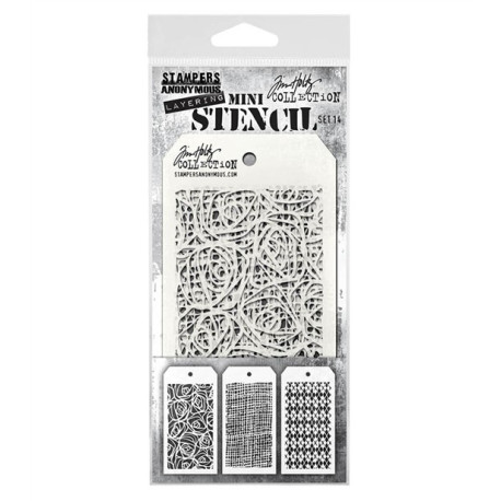 Stamper Anonymous Tim Holtz Layering Mini Stencil Set 14 3pezzi