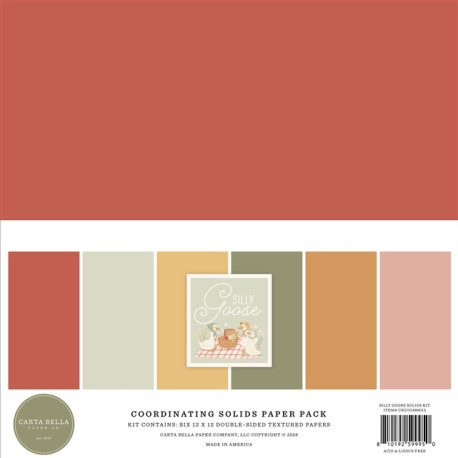 Carta Bella Silly Goose Coordinating Solids Paper Pack 30x30cm