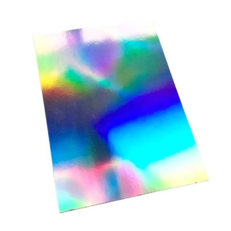 Paper Favourites Ivory A4 Mirror Card Glossy HOLO WAVES 250gsm 5fg
