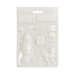 Stamperia A New Beginning A5 Soft Mould Spaceship and Robot