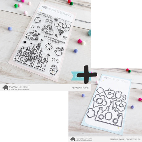 Mama Elephant PENGUIN PARK SET Clear Stamp + CUTS