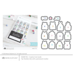 Mama Elephant NAME TAG SET Clear Stamp + CUTS