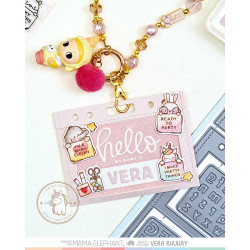 Mama Elephant NAME TAG SET Clear Stamp + CUTS