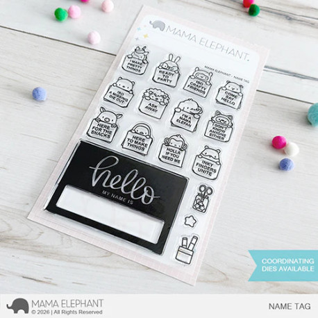 Mama Elephant NAME TAG Clear Stamp