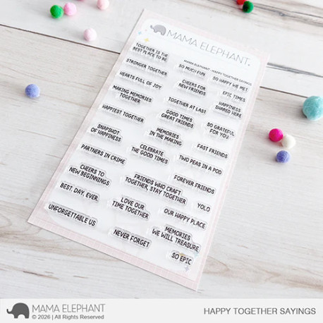 Mama Elephant HAPPY TOGETHER SAYINGS Clear Stamp