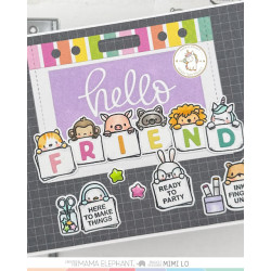 Mama Elephant NAME TAG SET Clear Stamp + CUTS