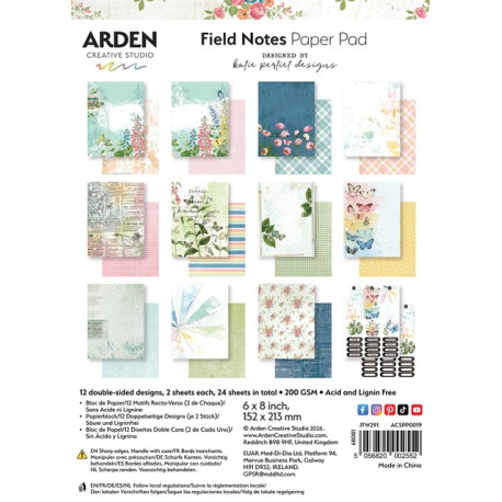 ARDEN Creative Studio Field Notes Paper Pad 15x20cm