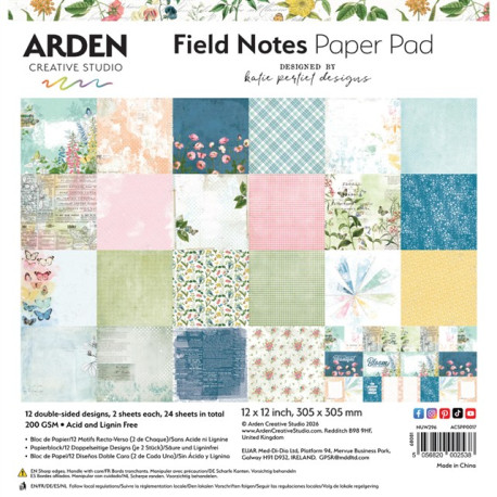 ARDEN Creative Studio Field Notes Paper Pad 30x30cm