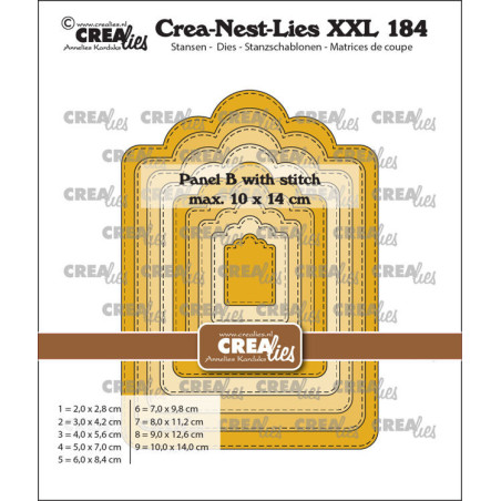 Crealies Crea-Nest-Lies XXL Dies No. 184 Panel B with Stitch