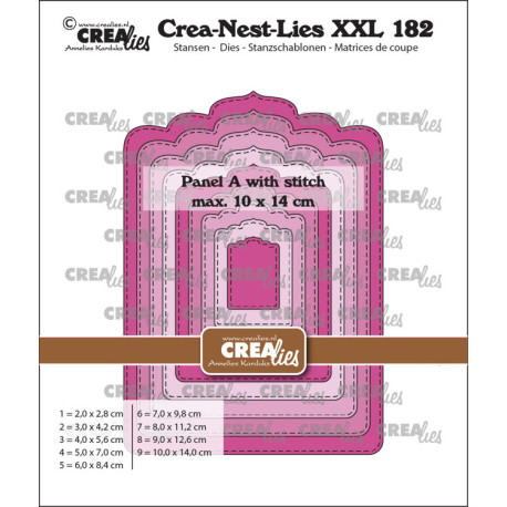 Crealies Crea-Nest-Lies XXL Dies No. 182 Panel A with Stitch