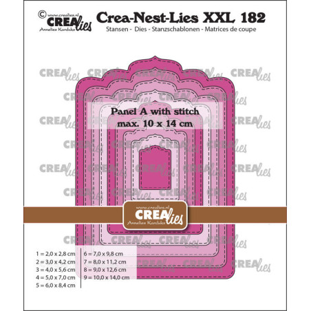 Crealies Crea-Nest-Lies XXL Dies No. 182 Panel A with Stitch