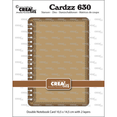 Crealies Cardzz Dies no. 630 Double Card Notebook 10,5 x 14,5 cm with Rounded Corners