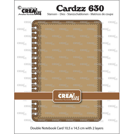Crealies Cardzz Dies no. 630  Double Card Notebook 10,5 x 14,5 cm with Rounded Corners