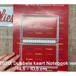 Crealies Cardzz Dies no. 630  Double Card Notebook 10,5 x 14,5 cm with Rounded Corners
