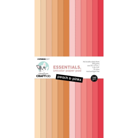 Studio Light Creative Craftlab Essentials Unicolor Paper Pad Peach & Pinks