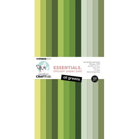 Studio Light Creative Craftlab Essentials Unicolor Paper Pad All Greens