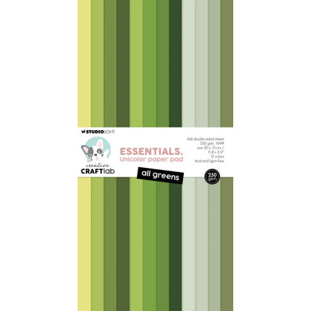Studio Light Creative Craftlab Essentials Unicolor Paper Pad All Greens