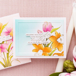 Spellbinders Yana's Tulips Press + Foil Plate and Stencil Bundle Tulips and Daffodils