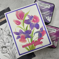 Spellbinders Yana's Tulips Press + Foil Plate and Stencil Bundle Tulips and Daffodils