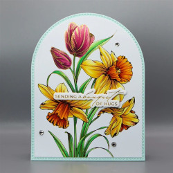 Spellbinders Yana's Tulips Press + Foil Plate and Stencil Bundle Tulips and Daffodils