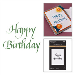 Spellbinders Upright Italic Everyday Sentiments Press + Foil Plate Happy Birthday