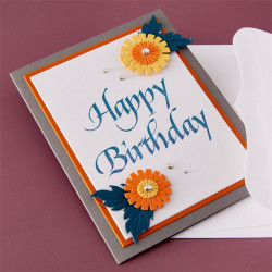 Spellbinders Upright Italic Everyday Sentiments Press + Foil Plate Happy Birthday