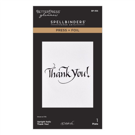 Spellbinders Upright Italic Everyday Sentiments Press + Foil Plate Thank You!