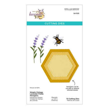 Spellbinders Simple Vintage Lavender Fields Etched Dies Hexagons