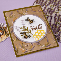 Spellbinders Simple Vintage Lavender Fields Etched Dies Hexagons