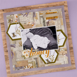 Spellbinders Simple Vintage Lavender Fields Etched Dies Hexagons